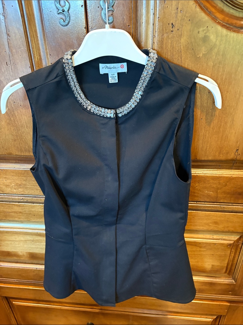 Phillip Lim for Target Embellished Neck Sleeveless Black Vest